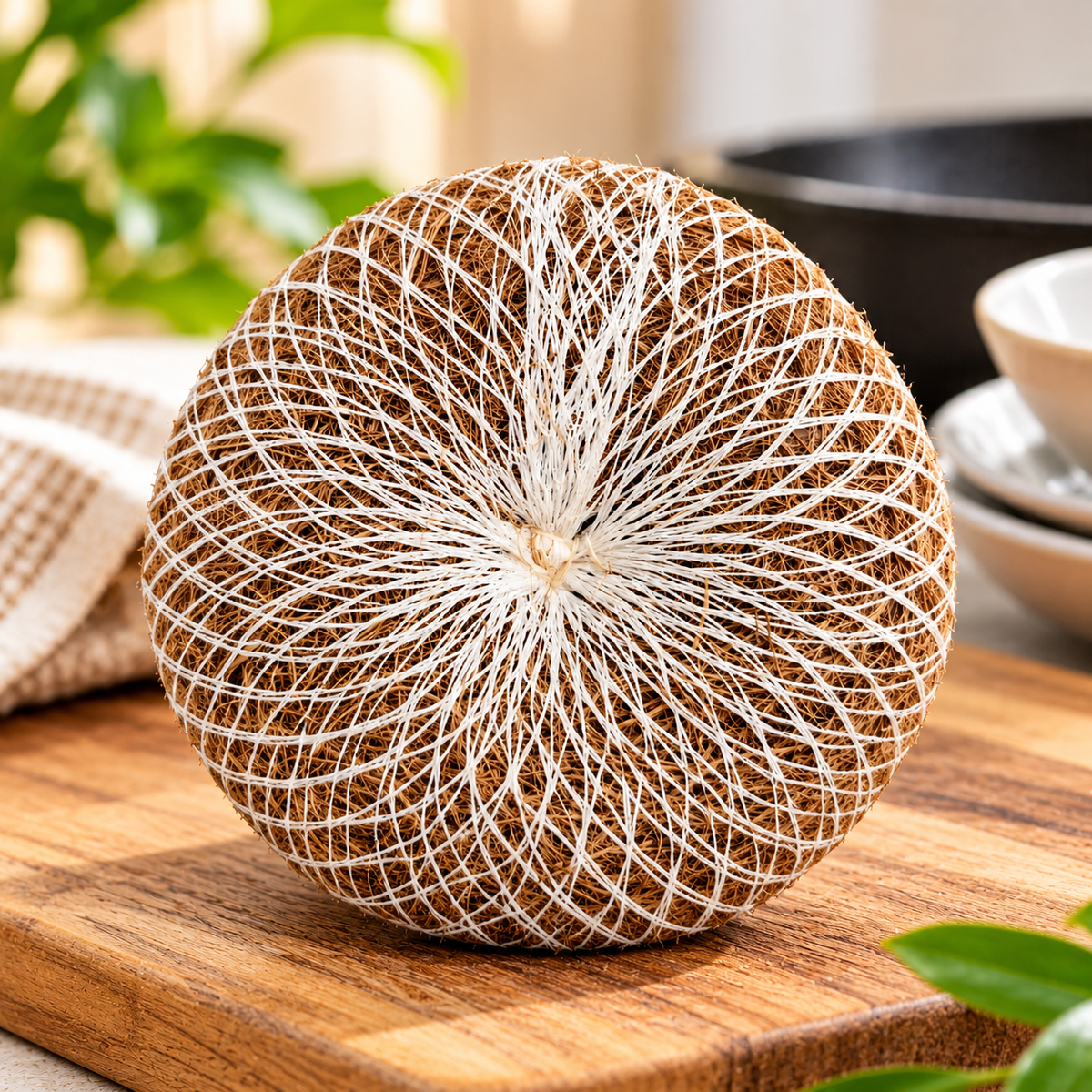 Natural Coconut Coir Dish Scrubber Set of 2 – Eco-Friendly Kitchen Scrubber Pack