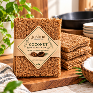 Natural Coconut Coir Dish Scrubber Set of 6 – Eco-Friendly Kitchen Cleaning Pads