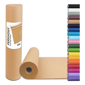 PerkHomy Brown Kraft Paper Roll 17.5" x 1,200" (100') for Gift Wrapping Bulletin