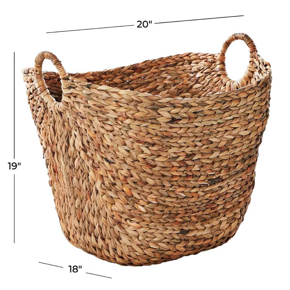 Handwoven Seagrass Storage Basket with Handles