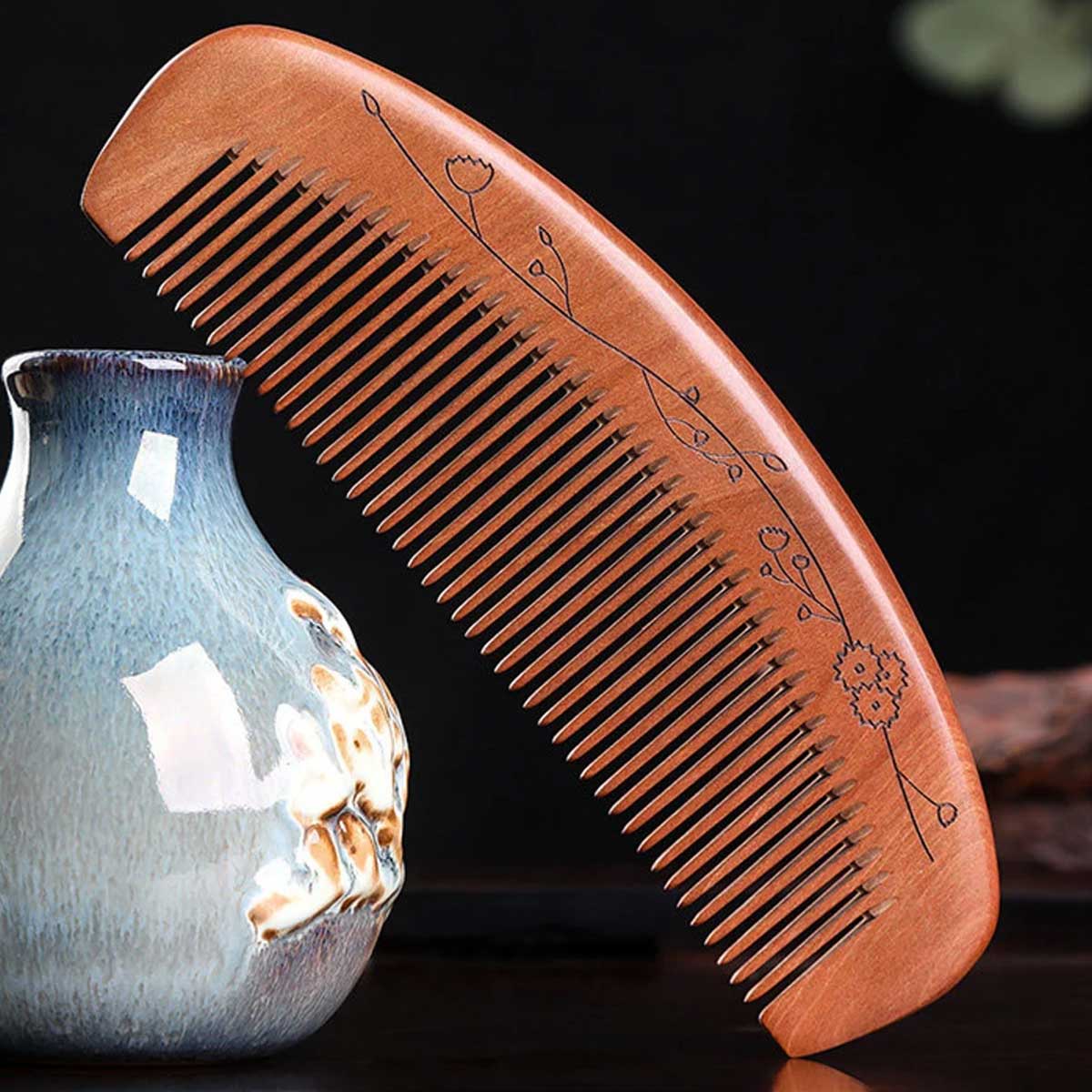 Peach Wood Comb
