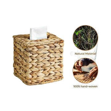 Handwoven Water Hyacinth Tissue Box Cover