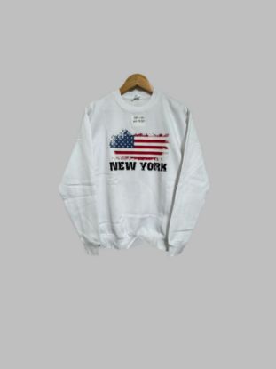 Picture of New York USA flag White Sweatshirt