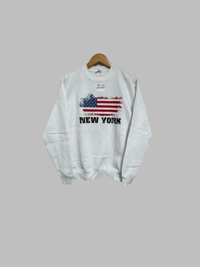 Picture of New York USA flag White Sweatshirt